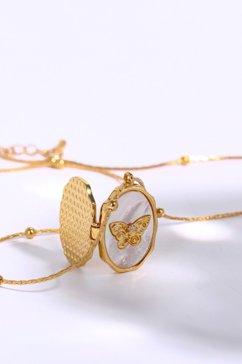 Butterfly Shell Pendant Copper Necklace - Loulou Boutique