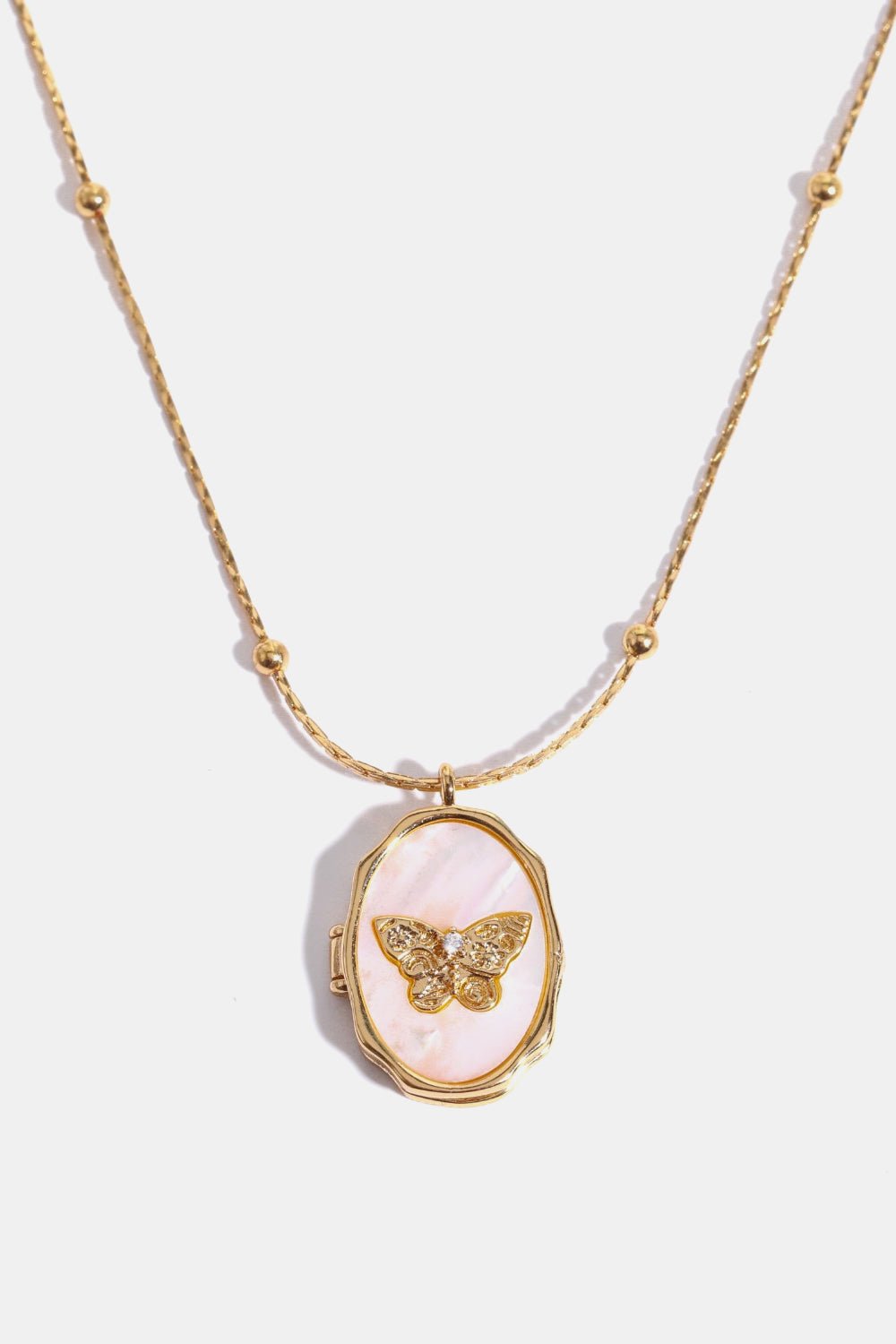 Butterfly Shell Pendant Copper Necklace - Loulou Boutique