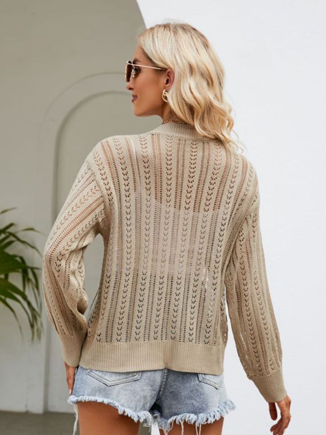 Button Down Ribbed Trim Cardigan - Loulou Boutique