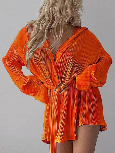 Button Up Dropped Shoulder Shirt Dress - Loulou Boutique
