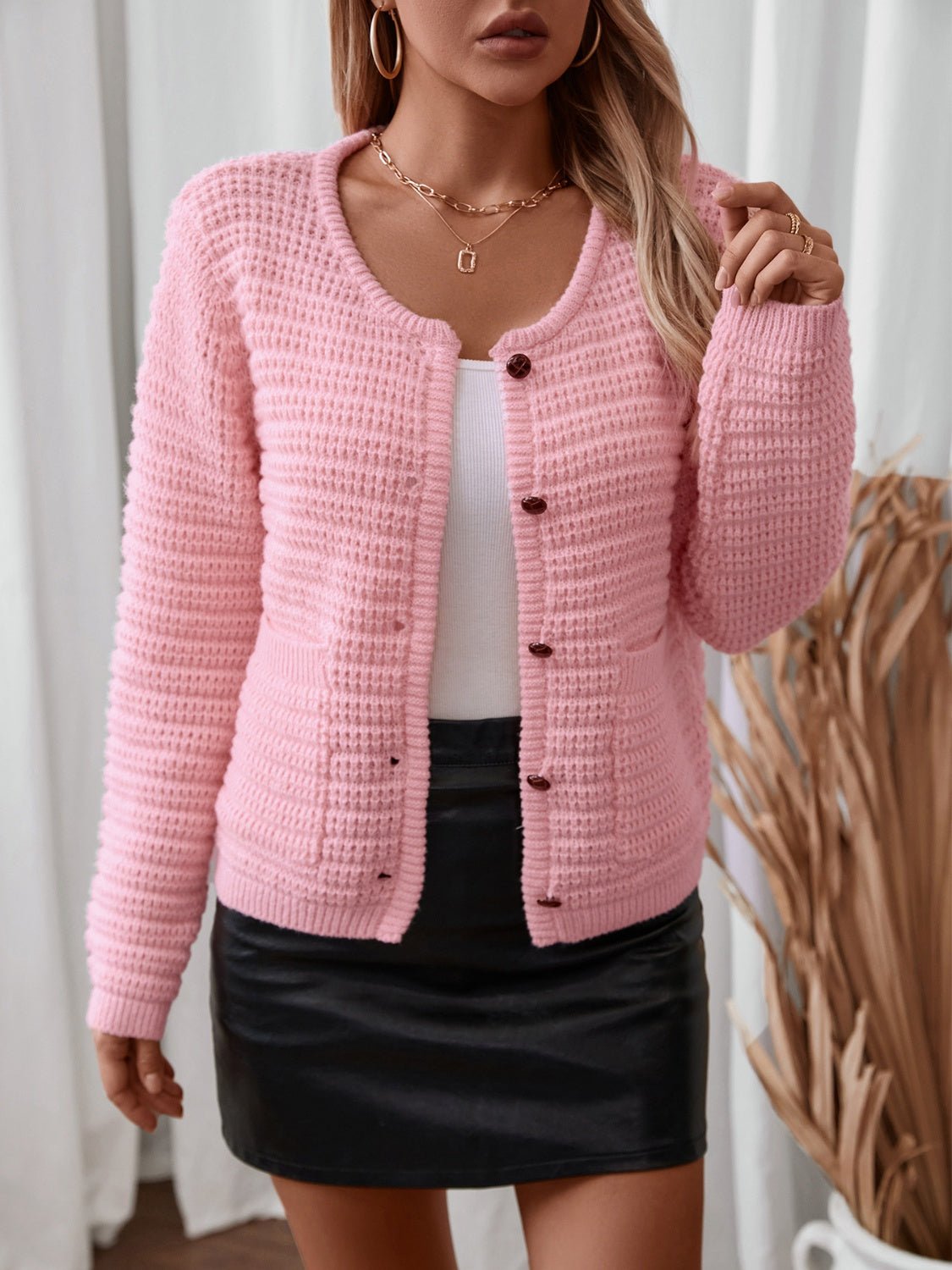 BUtton Up Long Sleeve Cardigan - Loulou Boutique