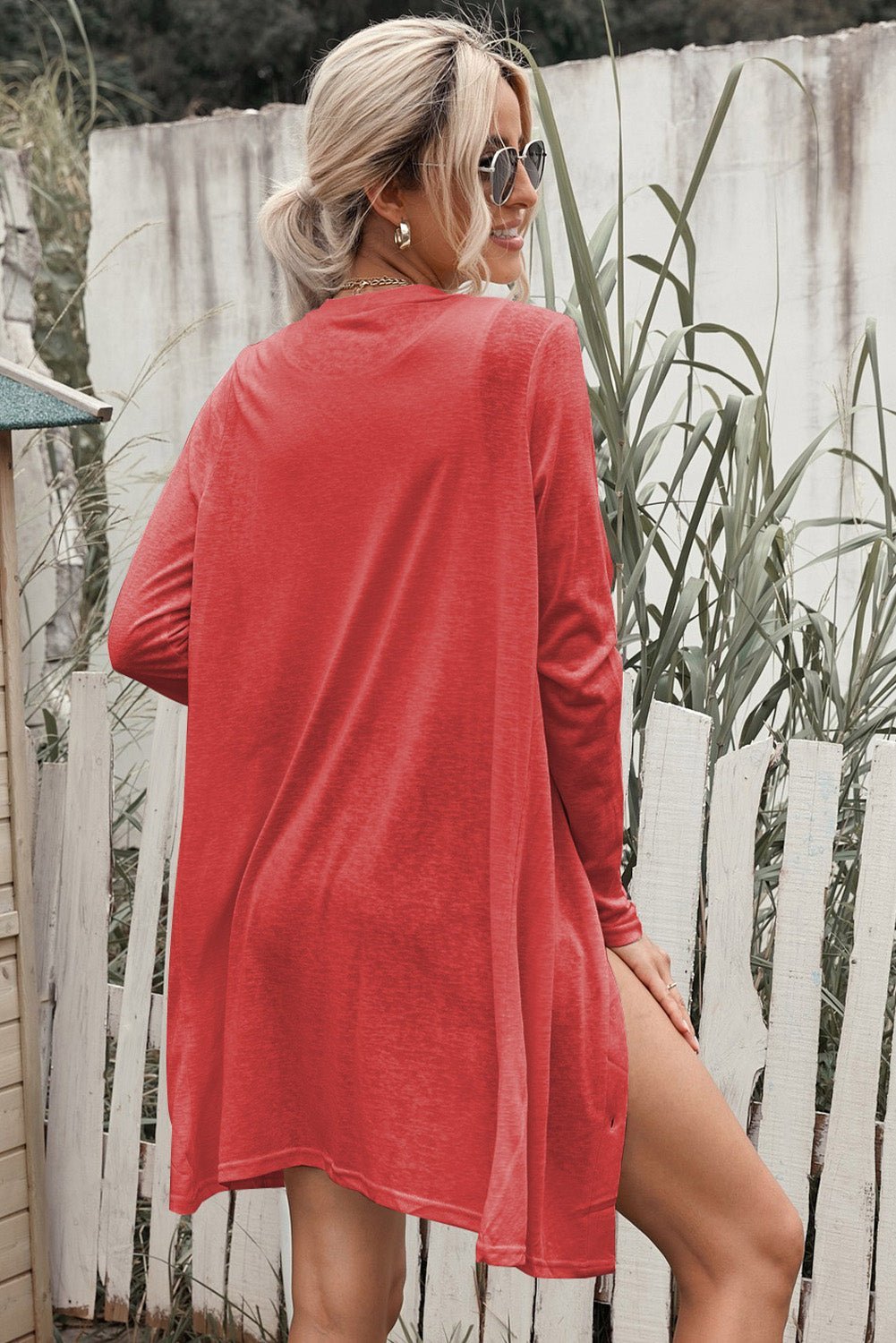 Button Up Long Sleeve Cover Up - Loulou Boutique