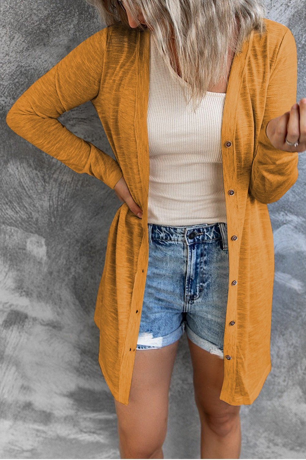 Button Up Long Sleeve Cover Up - Loulou Boutique