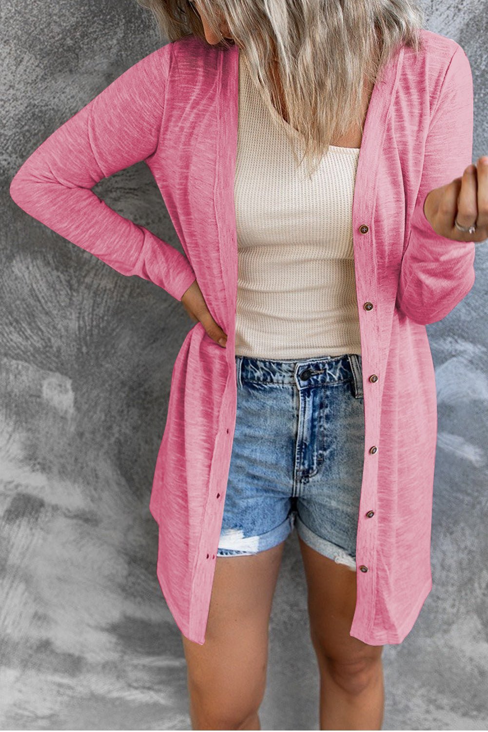 Button Up Long Sleeve Cover Up - Loulou Boutique