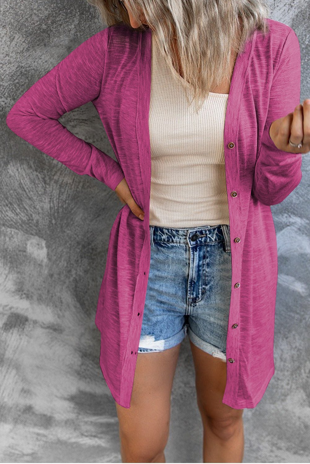 Button Up Long Sleeve Cover Up - Loulou Boutique