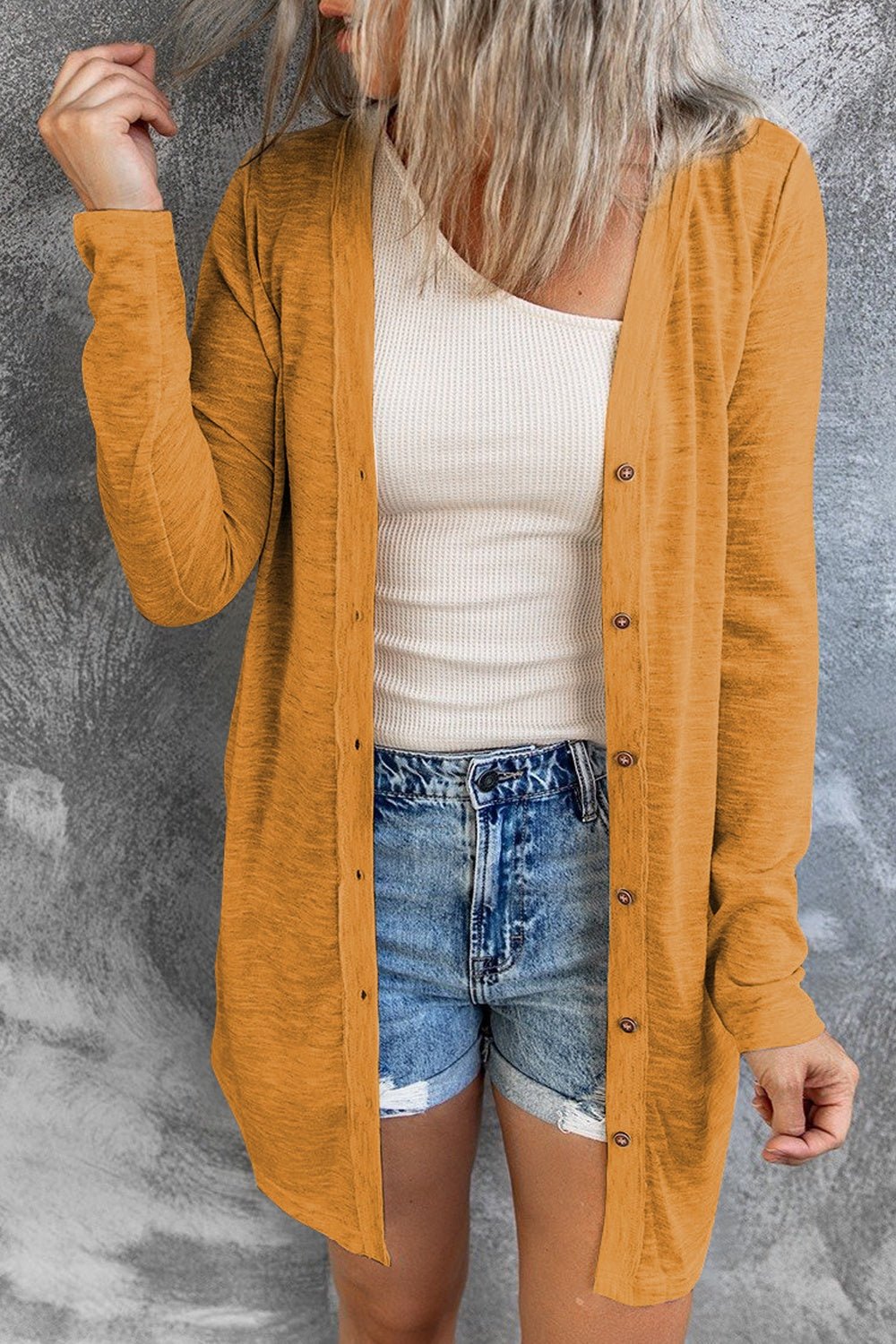 Button Up Long Sleeve Cover Up - Loulou Boutique