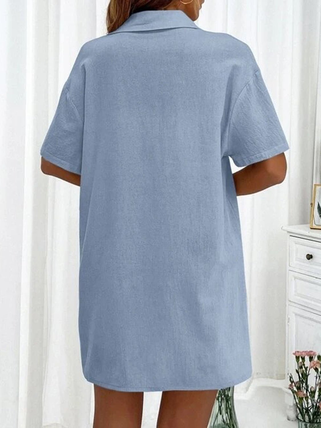 Button Up Shirt and Drawstring Shorts Set - Loulou Boutique