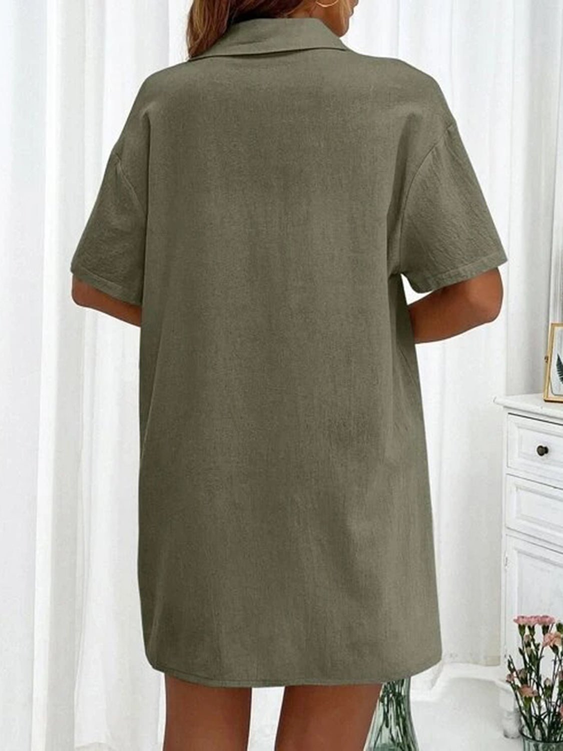 Button Up Shirt and Drawstring Shorts Set - Loulou Boutique