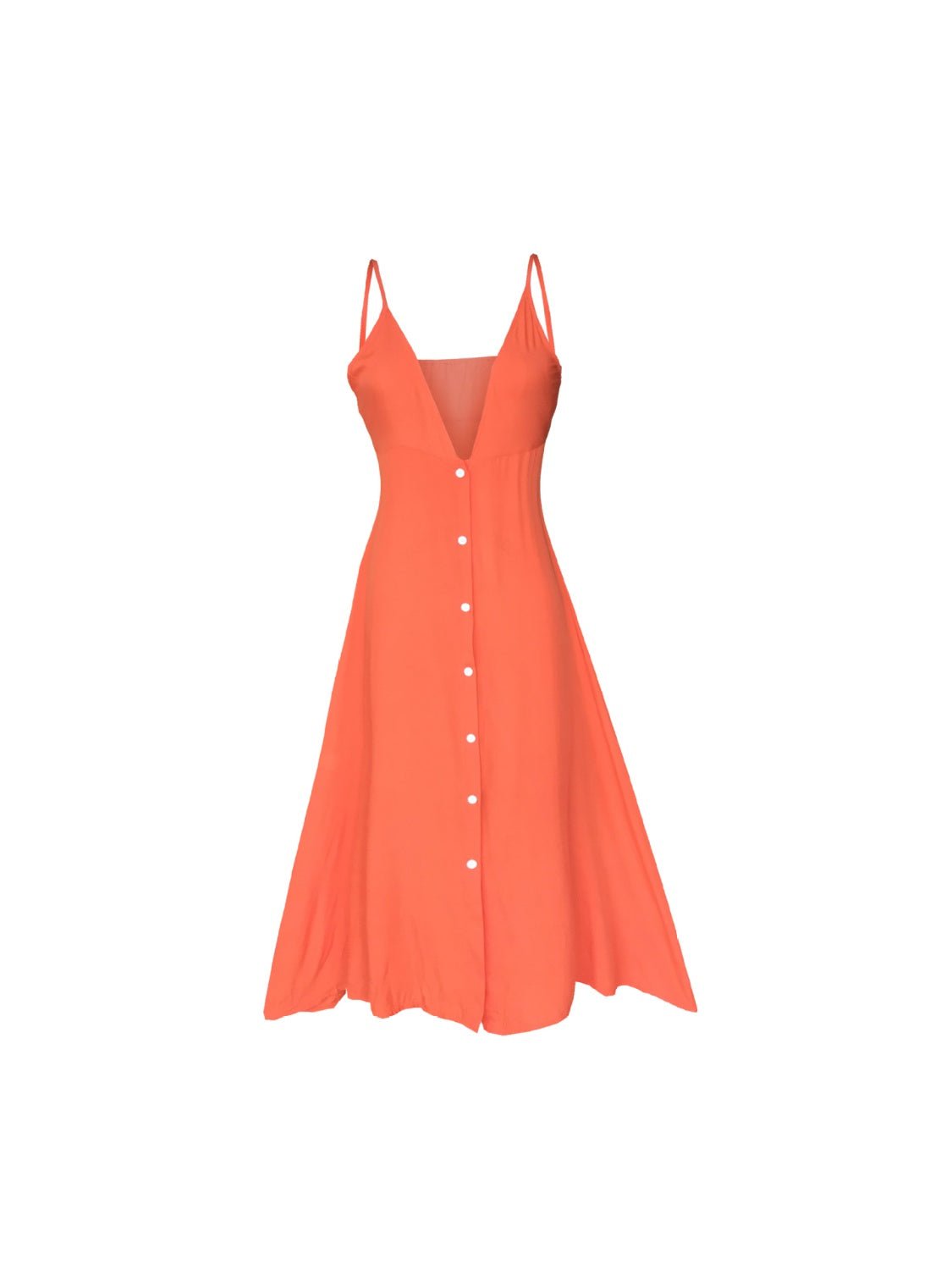 Buttoned Plunge Midi Cami Dress - Loulou Boutique