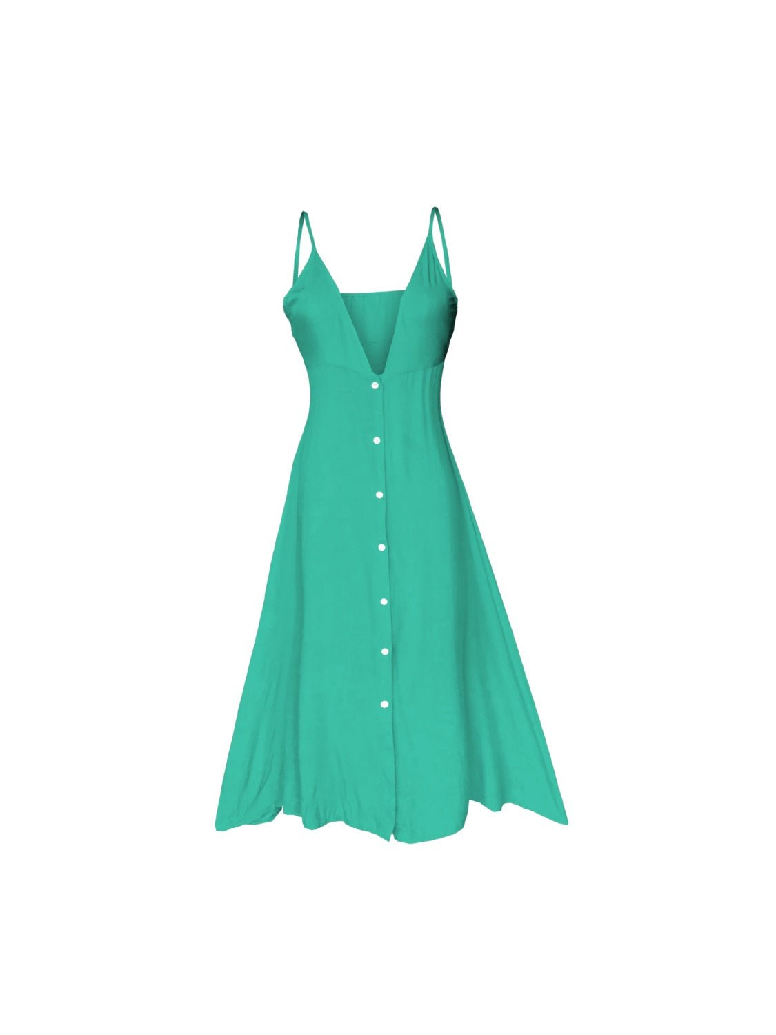 Buttoned Plunge Midi Cami Dress - Loulou Boutique
