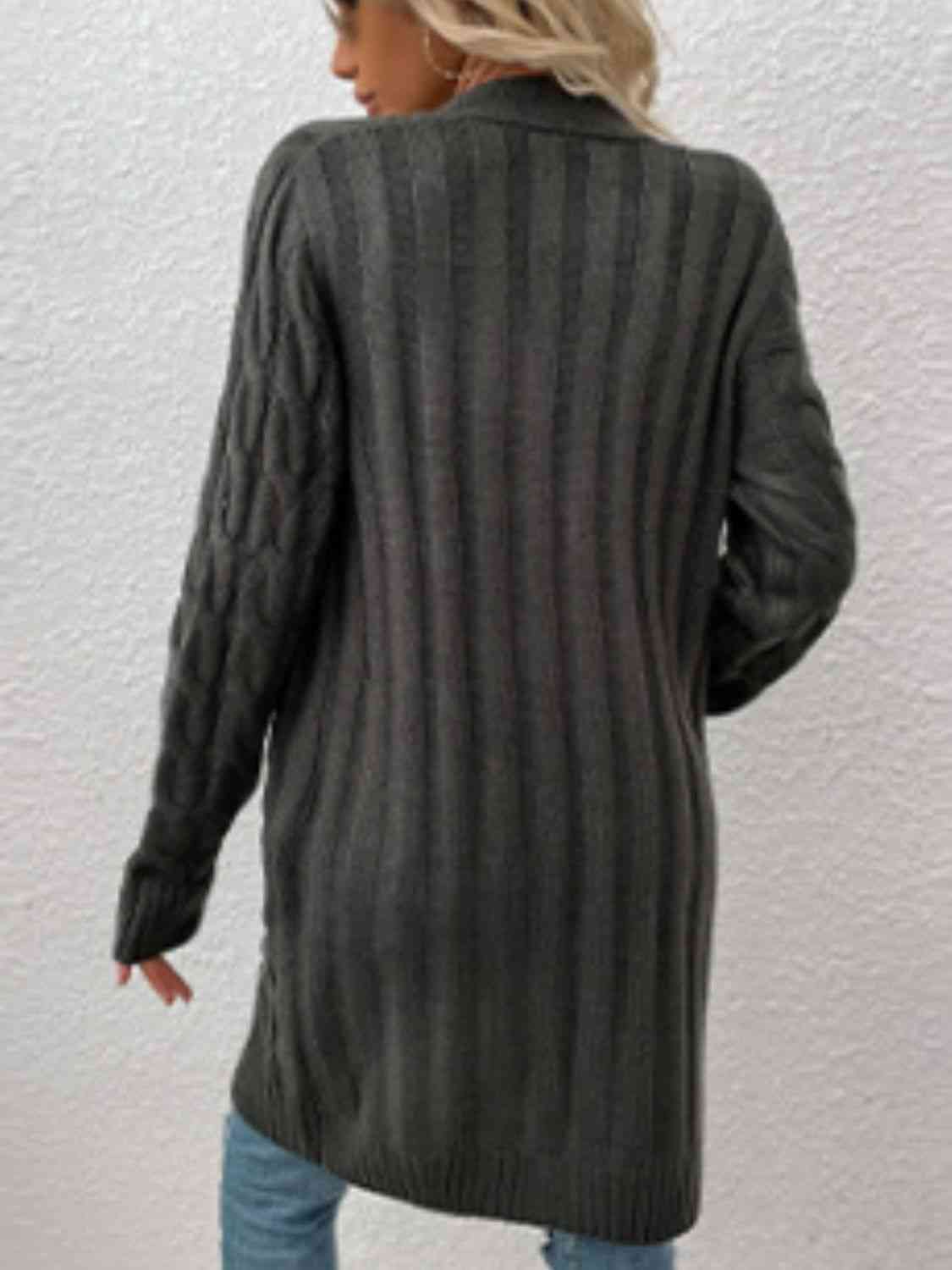 Cable - Knit Button Down Cardigan with Pockets - Loulou Boutique