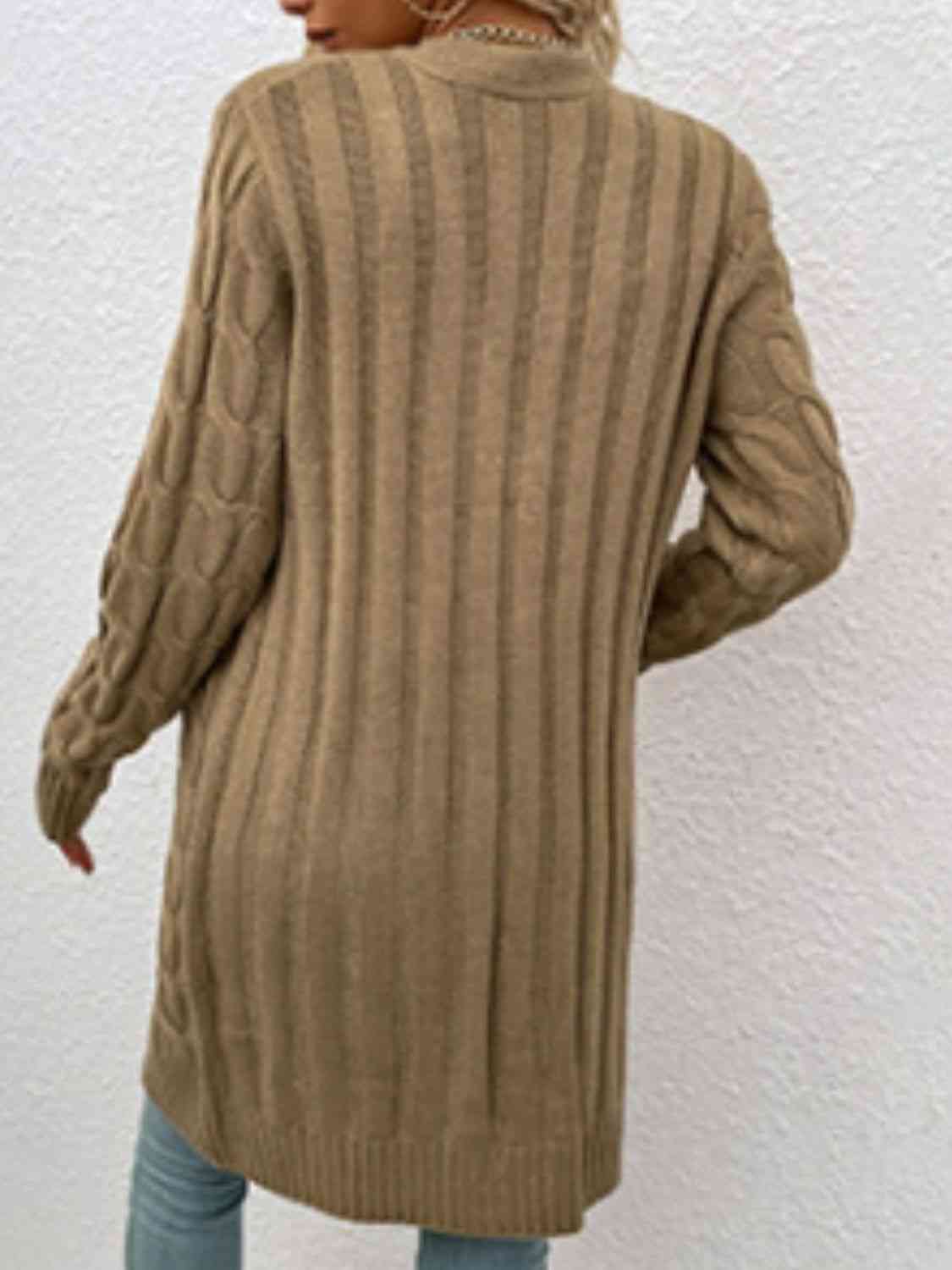 Cable - Knit Button Down Cardigan with Pockets - Loulou Boutique