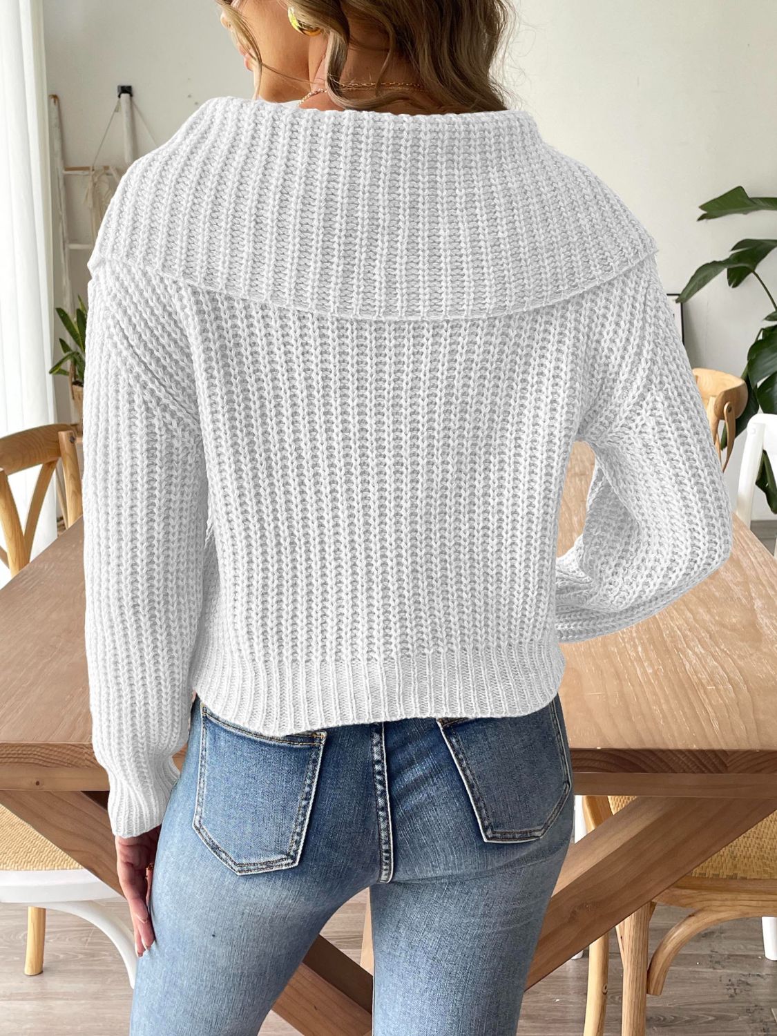 Cable - Knit Long Sleeve Sweater - Loulou Boutique