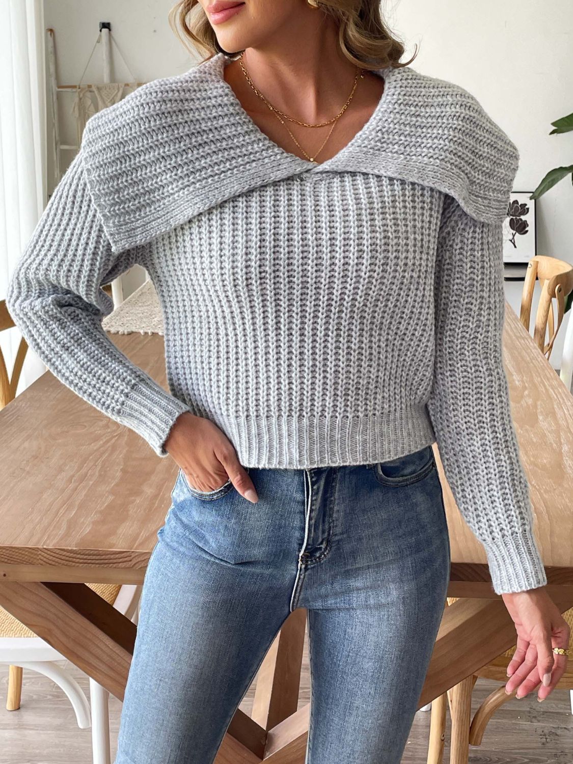 Cable - Knit Long Sleeve Sweater - Loulou Boutique