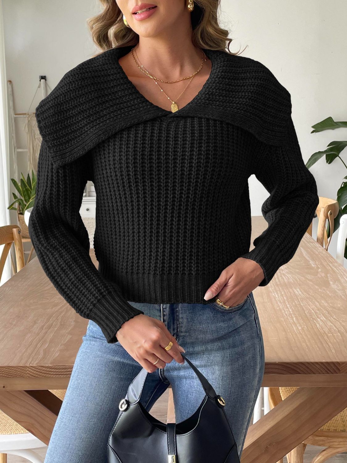 Cable - Knit Long Sleeve Sweater - Loulou Boutique