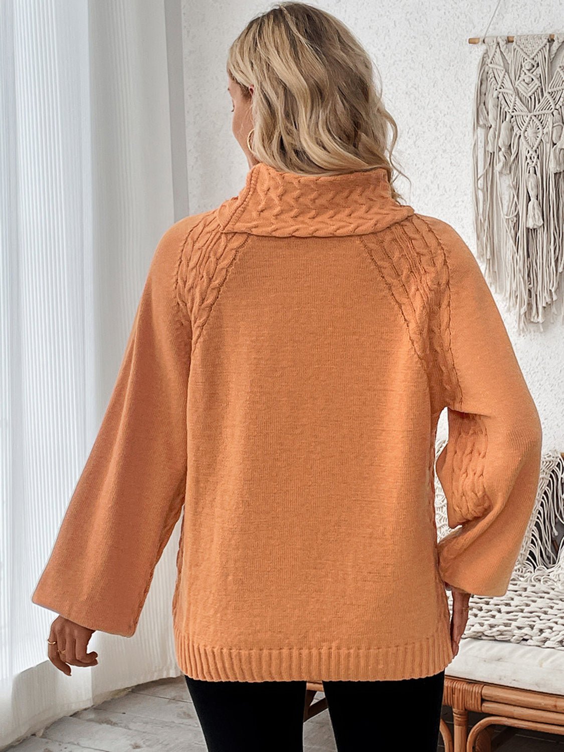 Cable - Knit Turtleneck Long Sleeve Sweater - Loulou Boutique