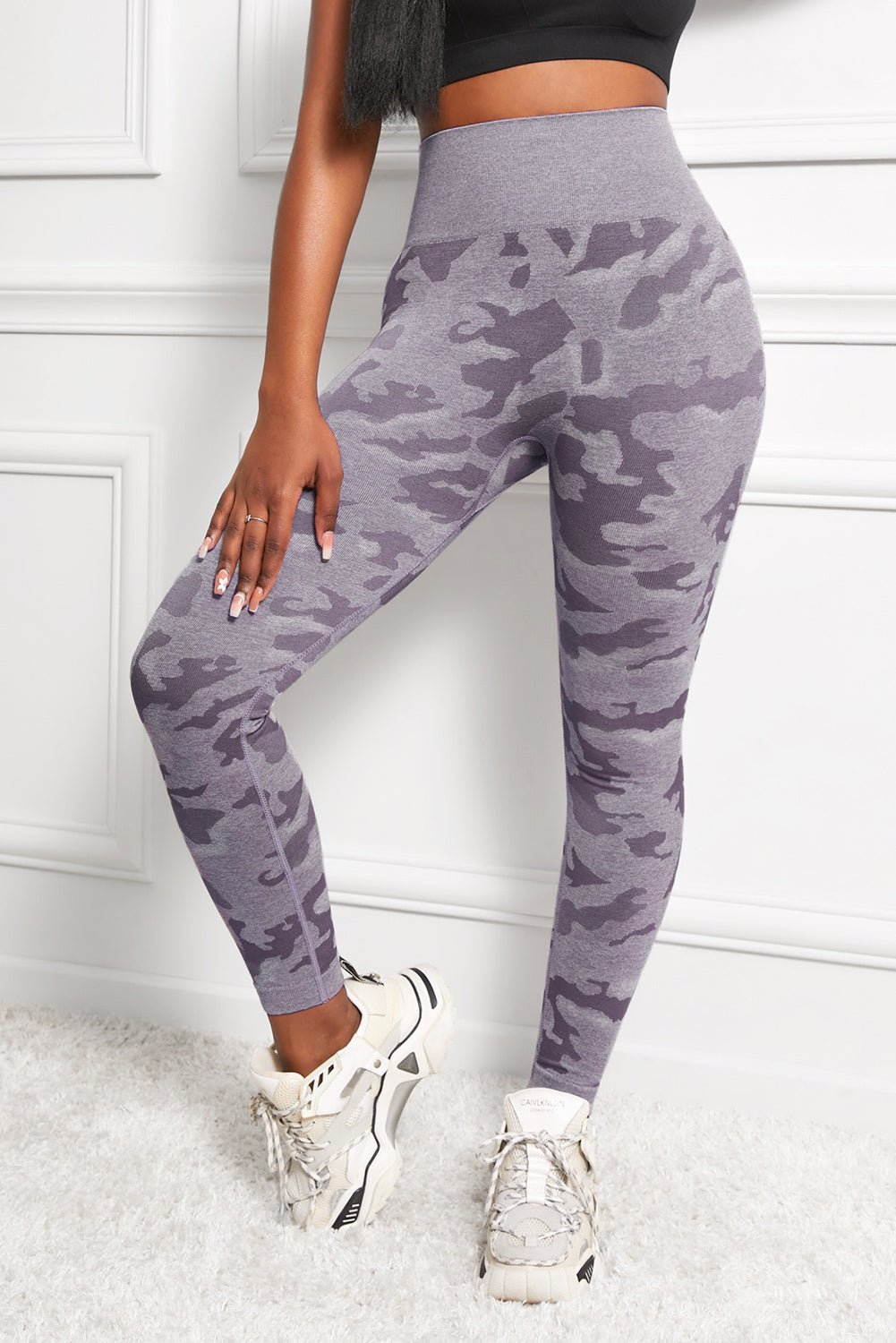 Camo Print Seamless High Waist Yoga Leggings - Loulou Boutique