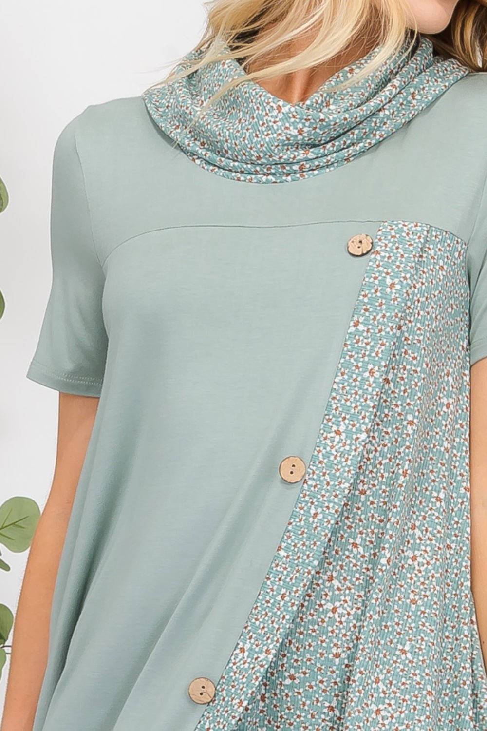 Celeste Full Size Decor Button Short Sleeve Dress with Pockets - Loulou Boutique