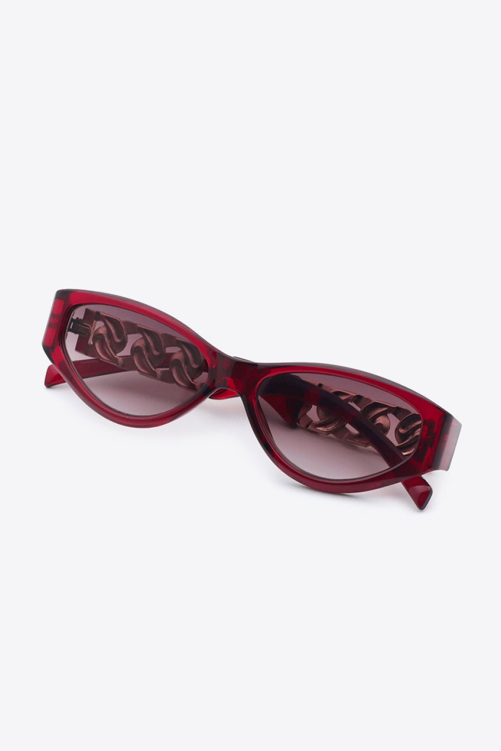 Chain Detail Temple Cat Eye Sunglasses - Loulou Boutique
