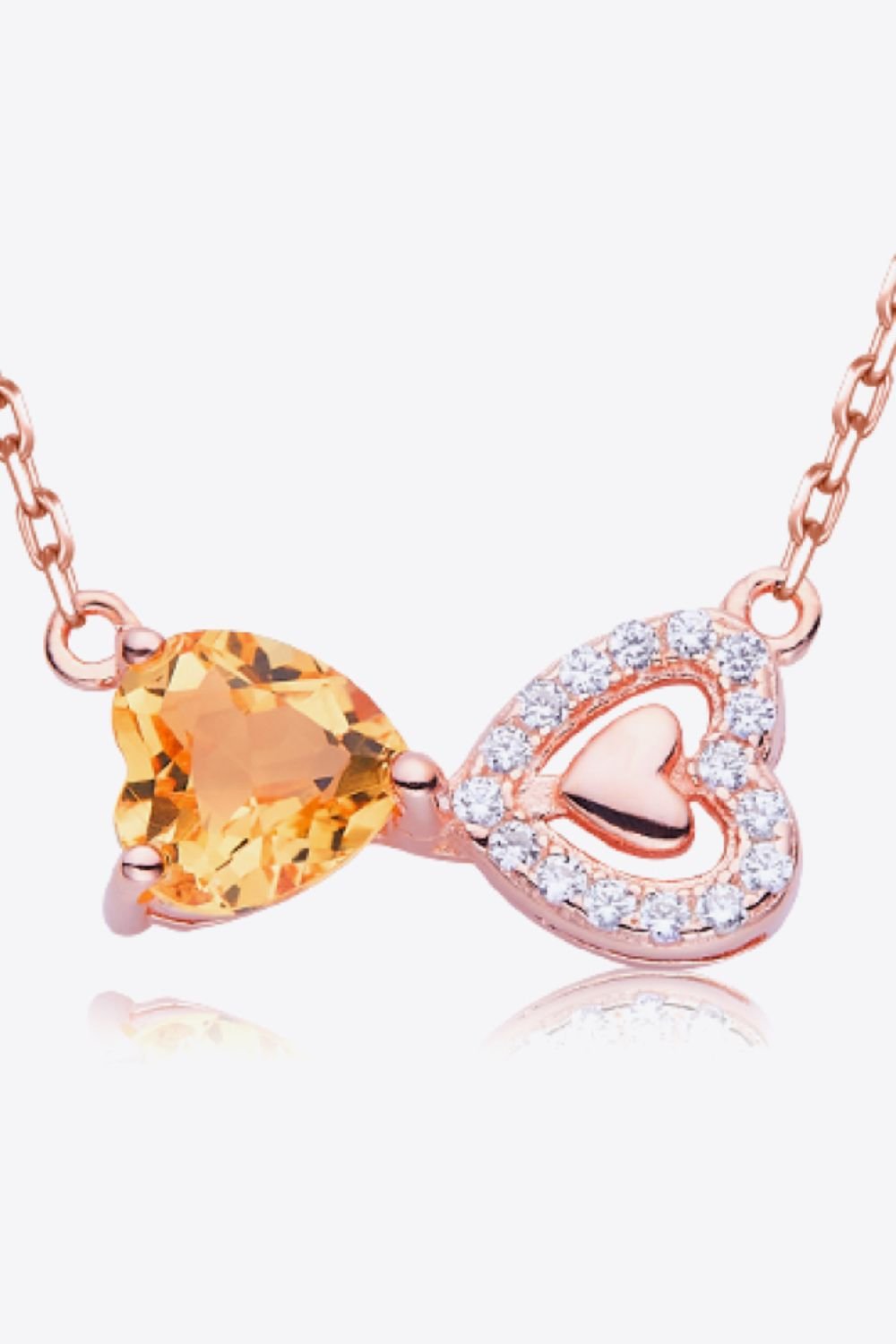Citrine Heart 925 Sterling Silver Necklace - Loulou Boutique