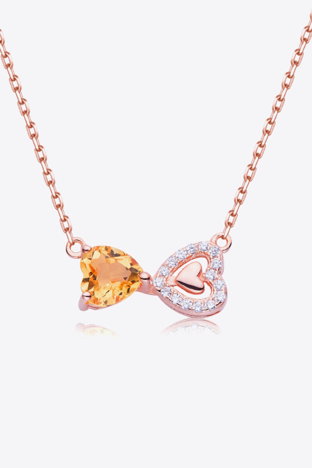 Citrine Heart 925 Sterling Silver Necklace - Loulou Boutique