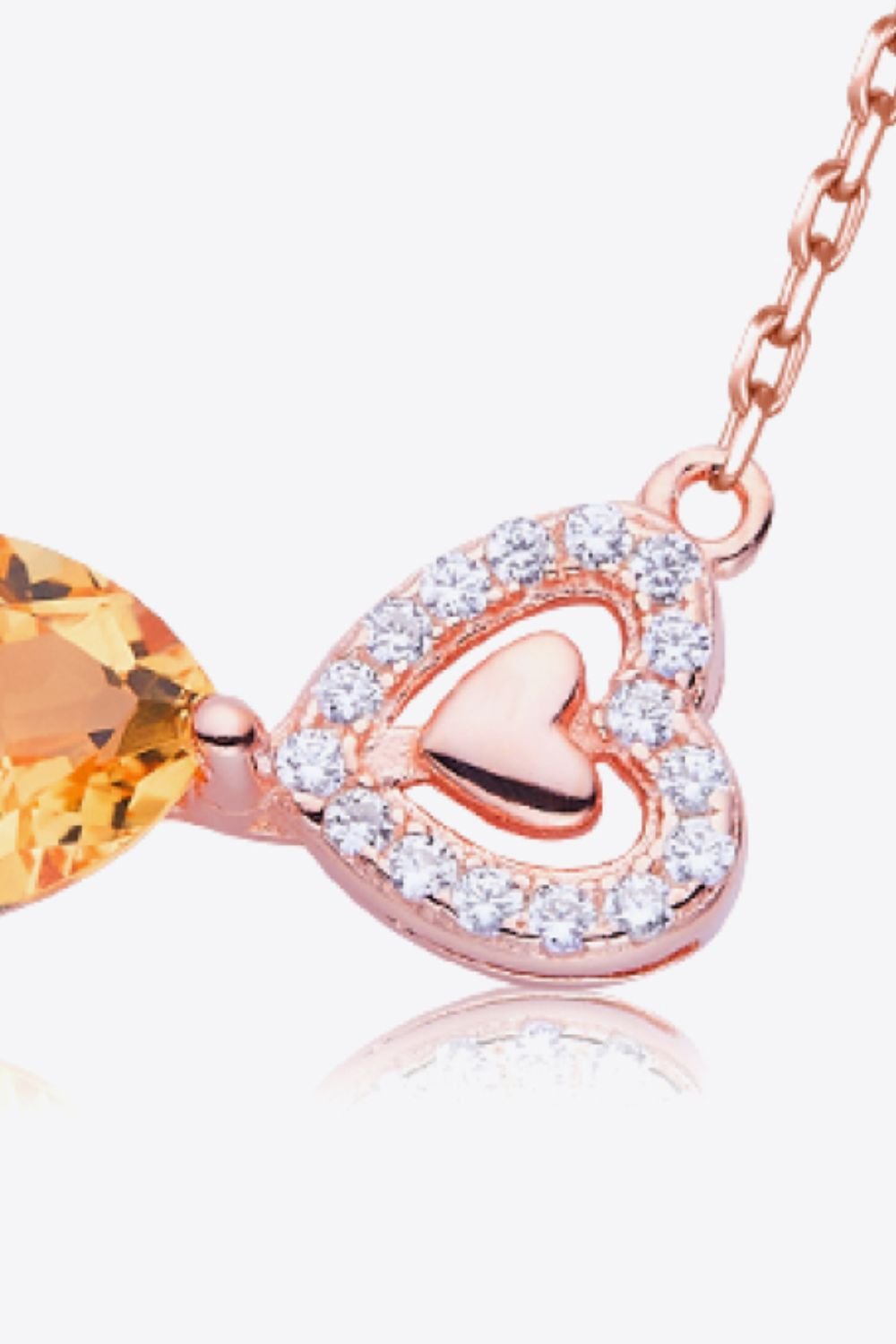 Citrine Heart 925 Sterling Silver Necklace - Loulou Boutique