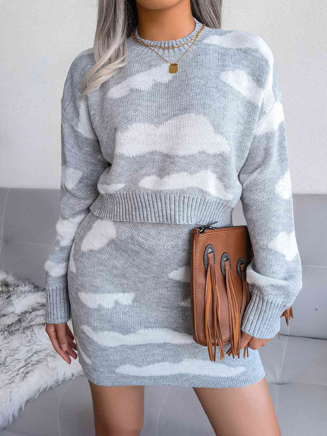 Cloud Sweater and Knit Skirt Set - Loulou Boutique