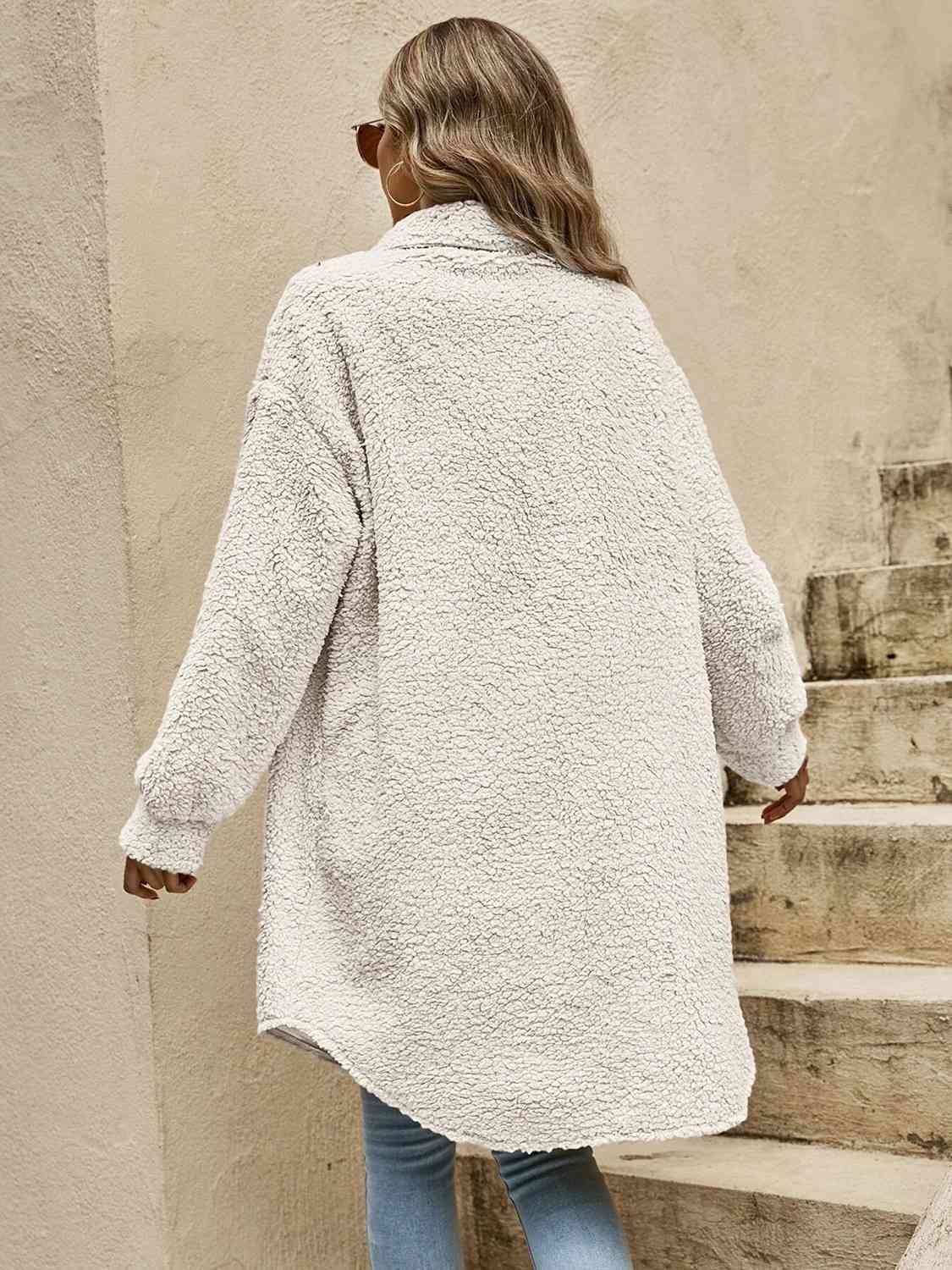 Collared Button Down Coat - Loulou Boutique