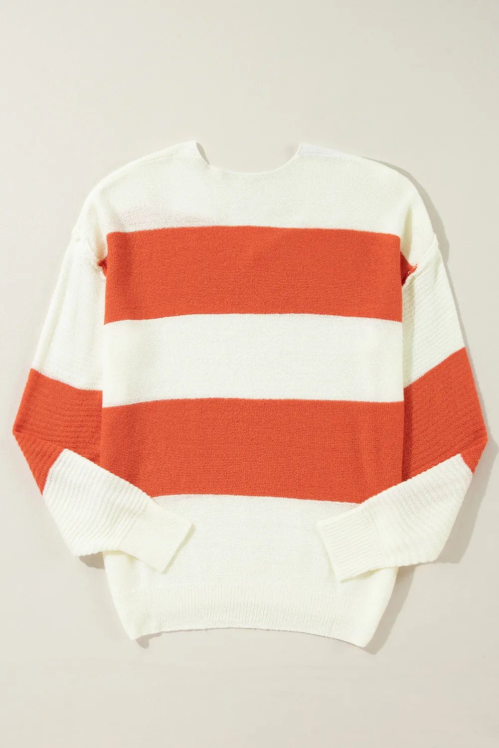 Color Block Dropped Shoulder V - Neck Sweater - Loulou Boutique