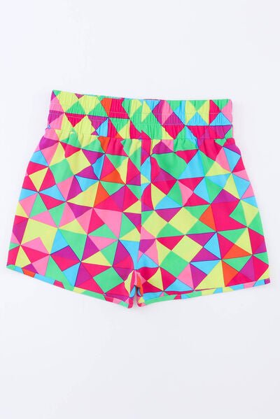 Color Block Elastic Waist Shorts - Loulou Boutique