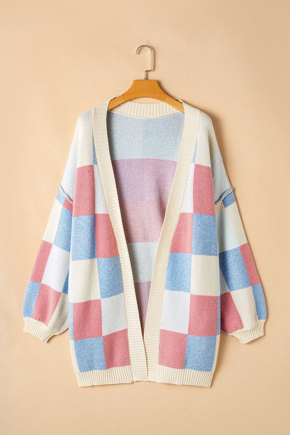 Color Block Open Front Long Sleeve Cardigan - Loulou Boutique