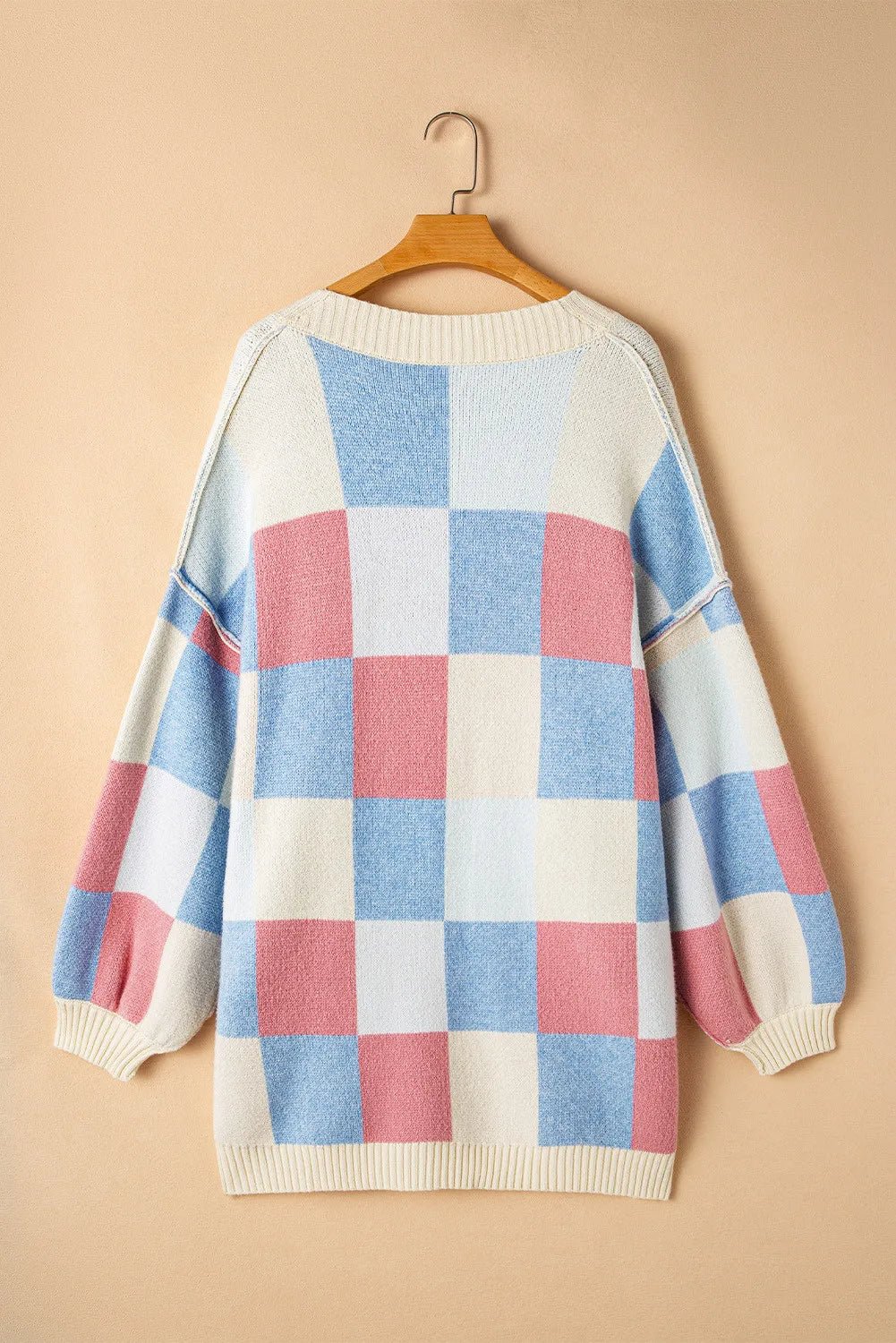 Color Block Open Front Long Sleeve Cardigan - Loulou Boutique