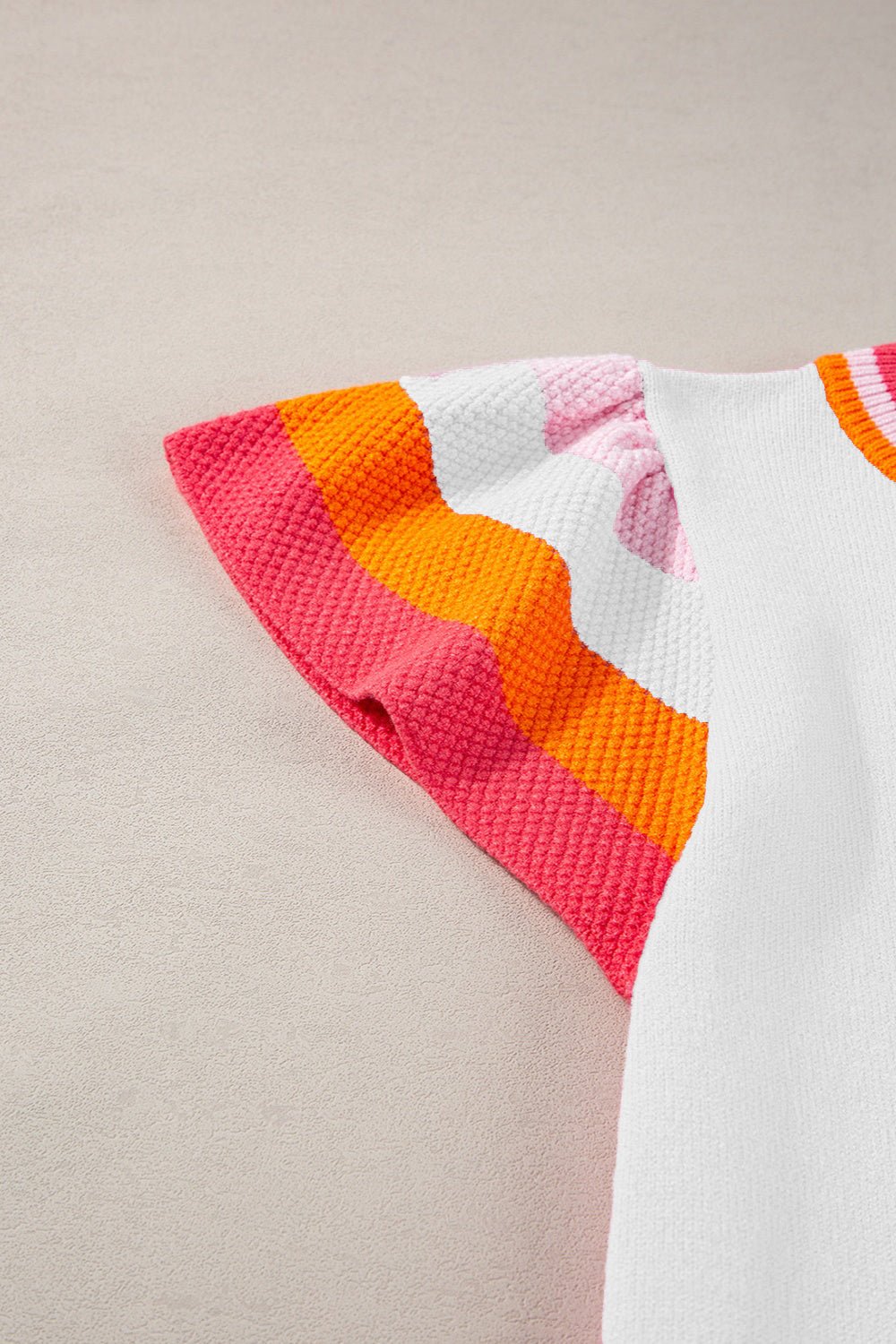 Color Block Round Neck Knit Top - Loulou Boutique