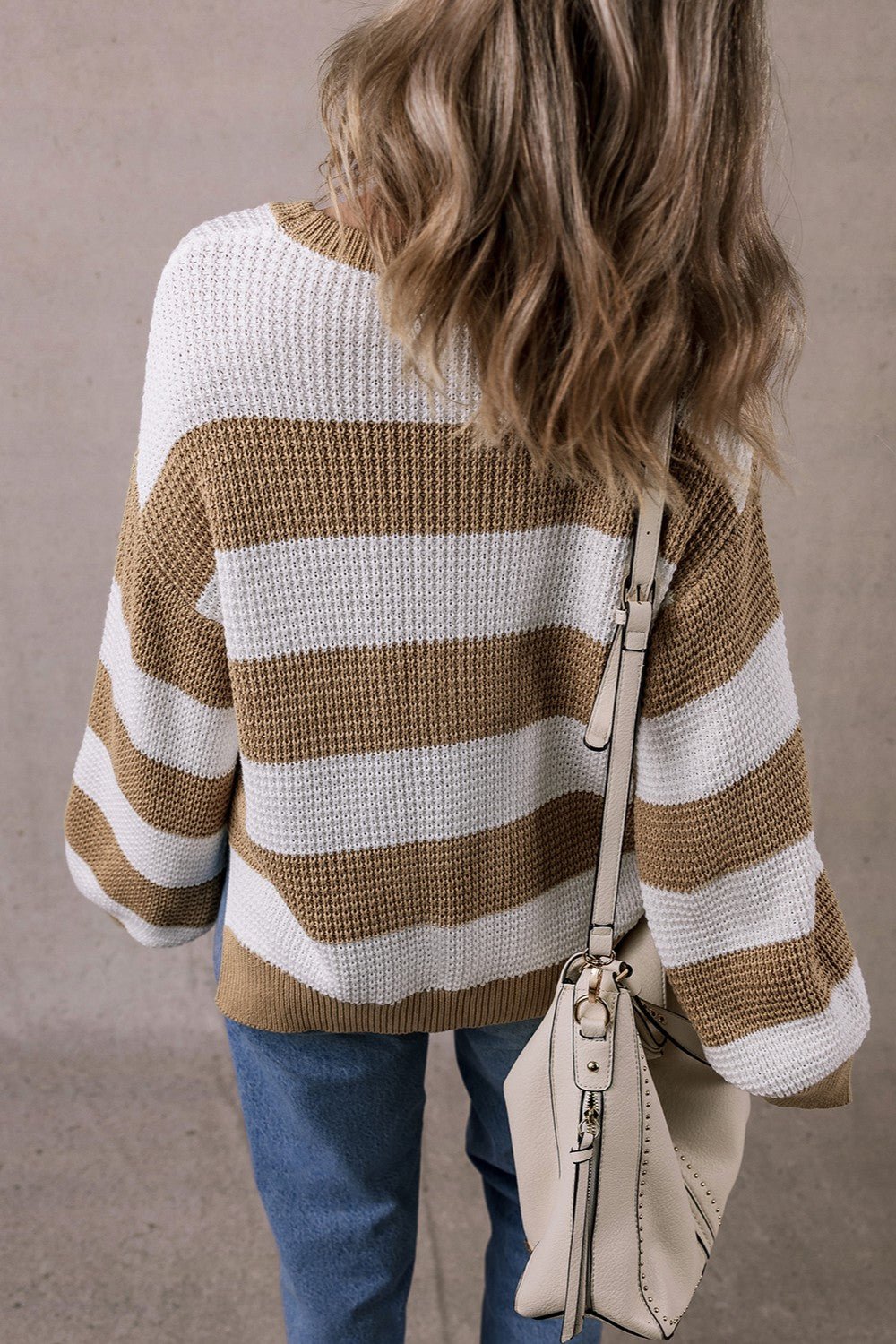 Color Block Round Neck Sweater - Loulou Boutique