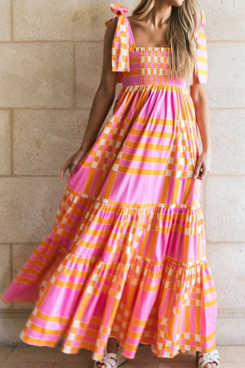 Color Block Tie Shoulder Dress - Loulou Boutique