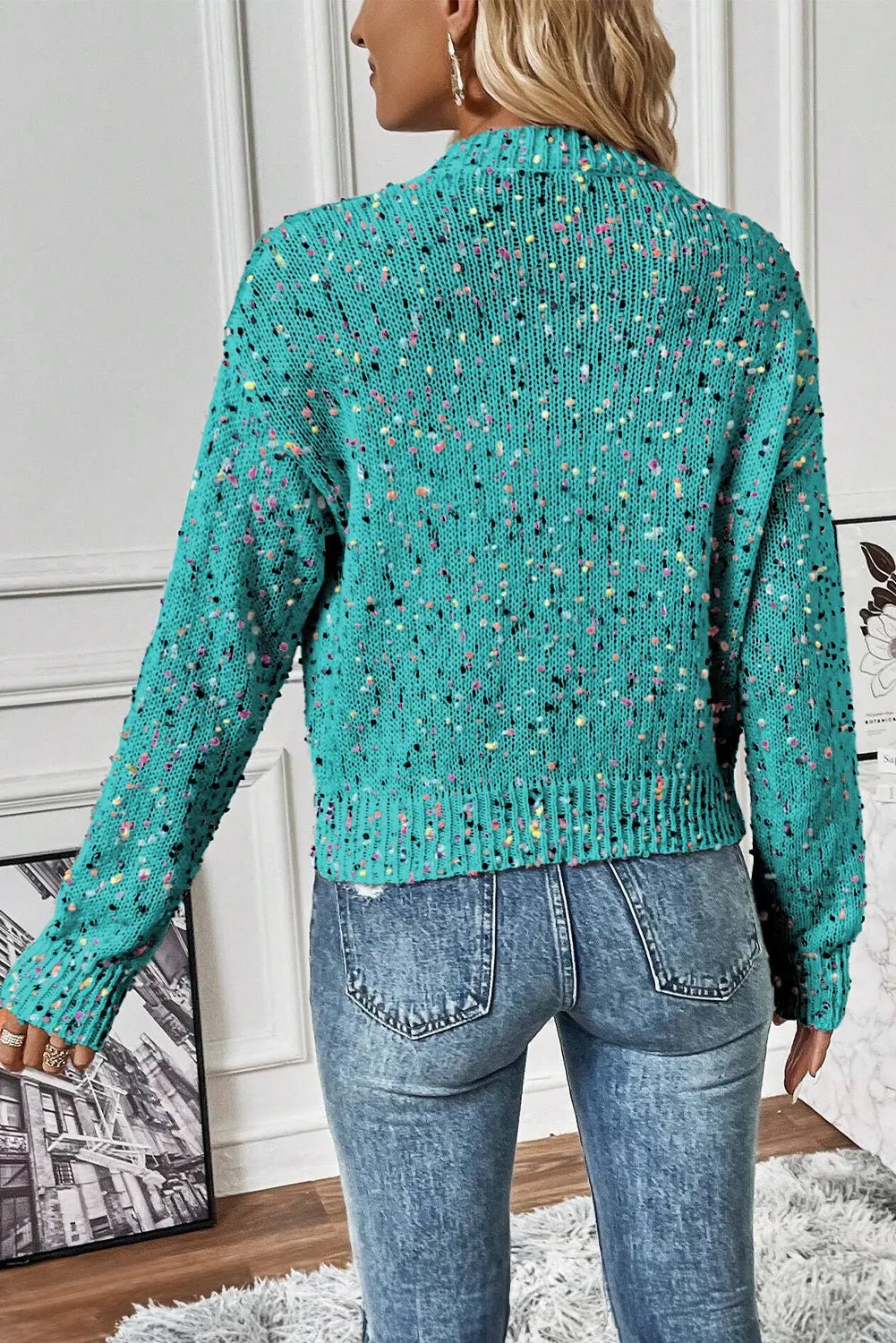 Confetti Button Up Long Sleeve Cardigan - Loulou Boutique