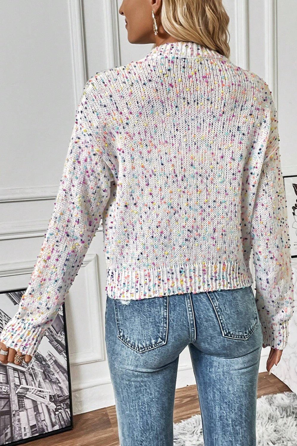 Confetti Button Up Long Sleeve Cardigan - Loulou Boutique