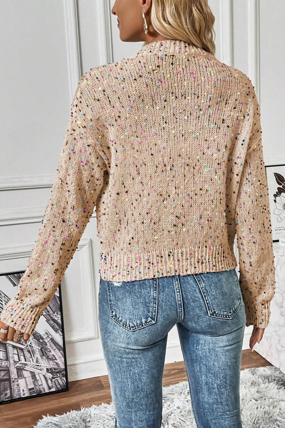 Confetti Button Up Long Sleeve Cardigan - Loulou Boutique