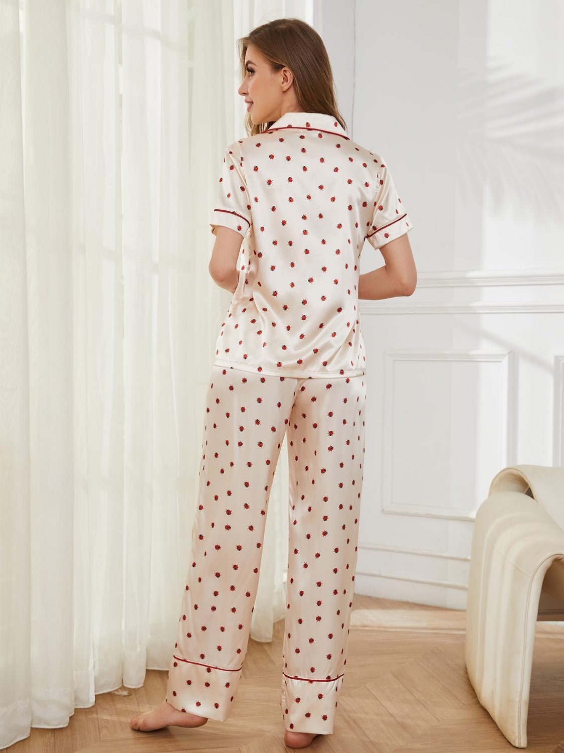 Contrast Piping Pocketed Top and Pants Lounge Set - Loulou Boutique
