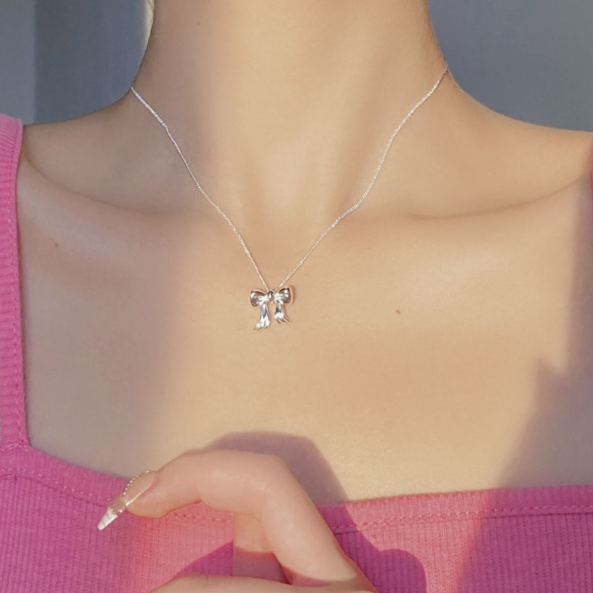 Copper Bow Shape Pendant Necklace - Loulou Boutique