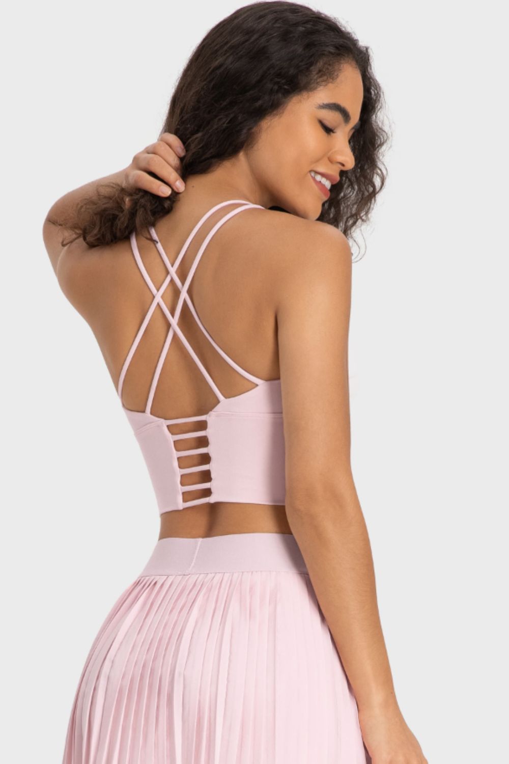 Crisscross Back Ladder Detail Sports Bra - Loulou Boutique