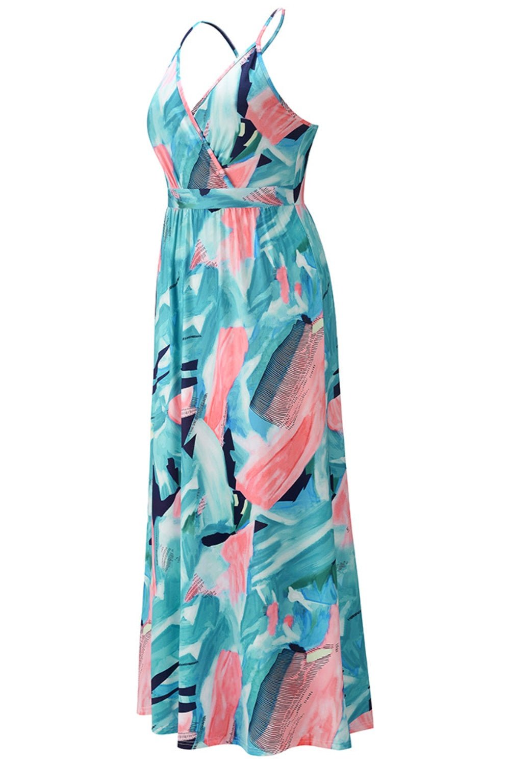 Crisscross Printed Surplice Cami Dress - Loulou Boutique