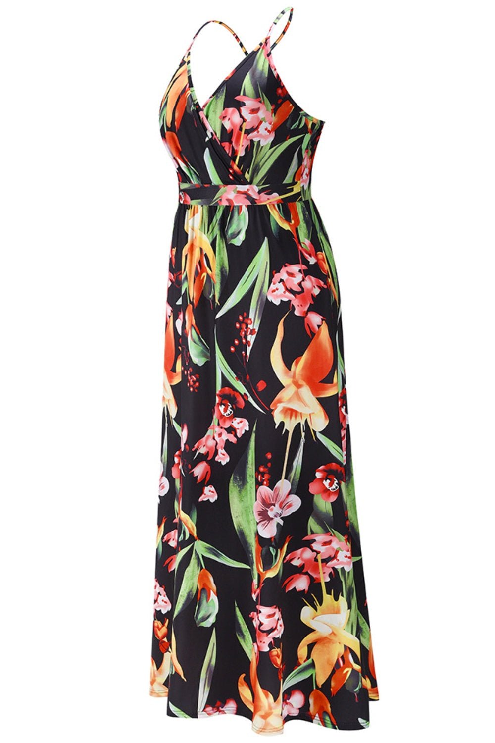 Crisscross Printed Surplice Cami Dress - Loulou Boutique
