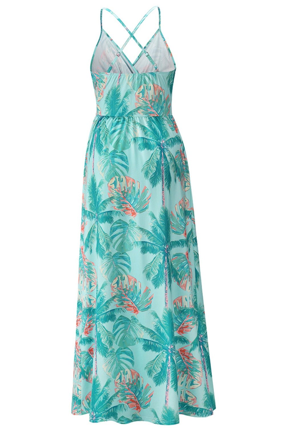 Crisscross Printed Surplice Cami Dress - Loulou Boutique