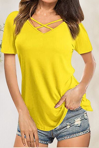 Crisscross Short Sleeve T - Shirt - Loulou Boutique