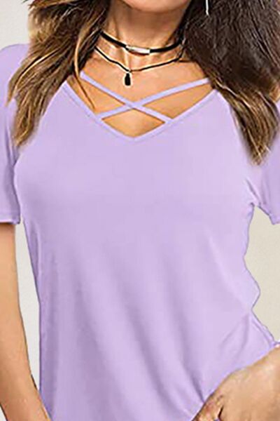 Crisscross Short Sleeve T - Shirt - Loulou Boutique