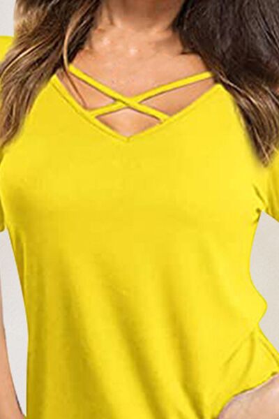 Crisscross Short Sleeve T - Shirt - Loulou Boutique