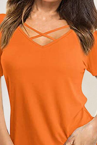 Crisscross Short Sleeve T - Shirt - Loulou Boutique