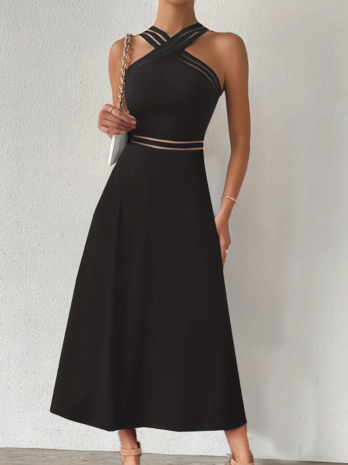 Crisscross Sleeveless Midi Dress - Loulou Boutique