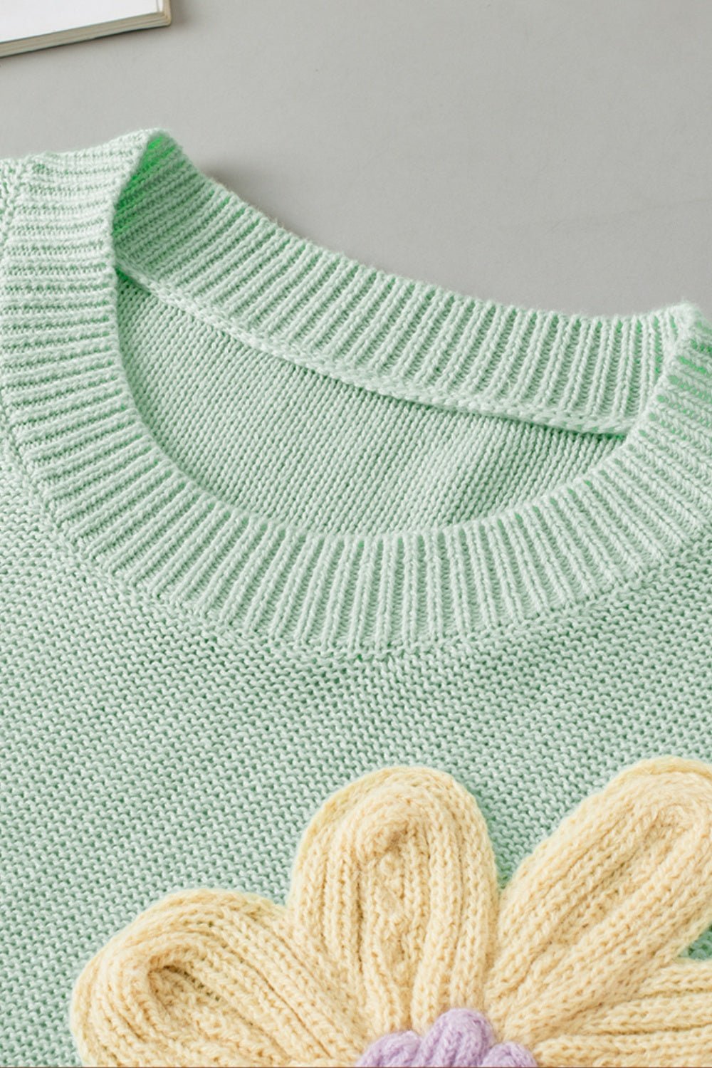 Crochet Flower Round Neck Sweater Vest - Loulou Boutique
